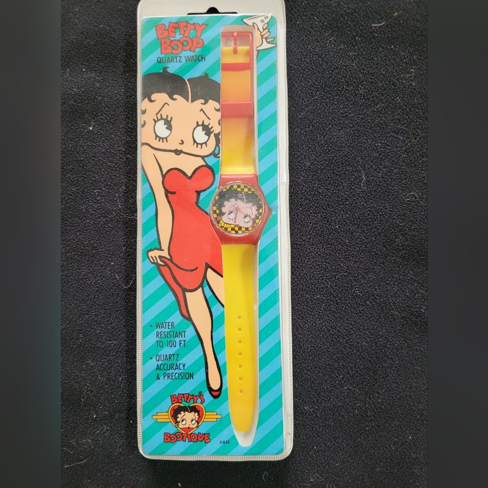 Betty Boop Yellow and Red Character Watch In Original Package From 1980's